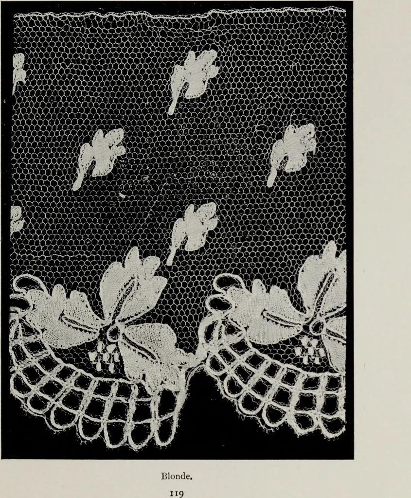 An illustration from Point and pillow lace; a short account of various kinds, ancient and modern, and how to recognise them, 1905, leaf 148