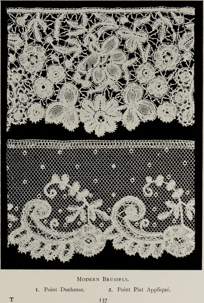 An illustration from Point and pillow lace; a short account of various kinds, ancient and modern, and how to recognise them, 1905, leaf 166