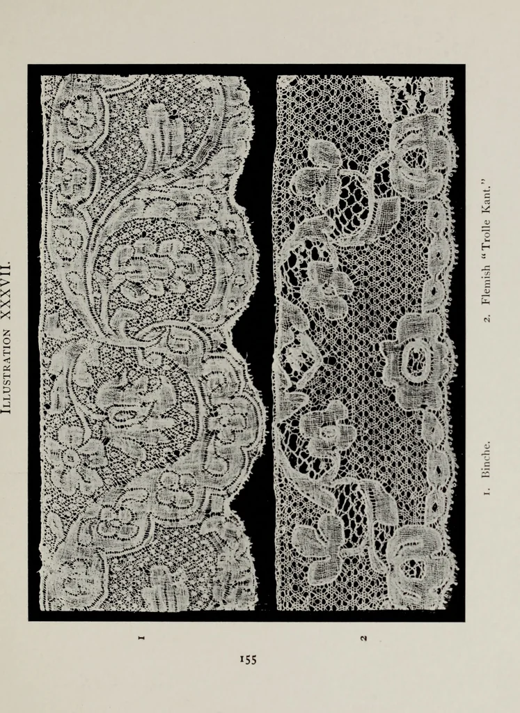 An illustration from Point and pillow lace; a short account of various kinds, ancient and modern, and how to recognise them, 1905, leaf 184