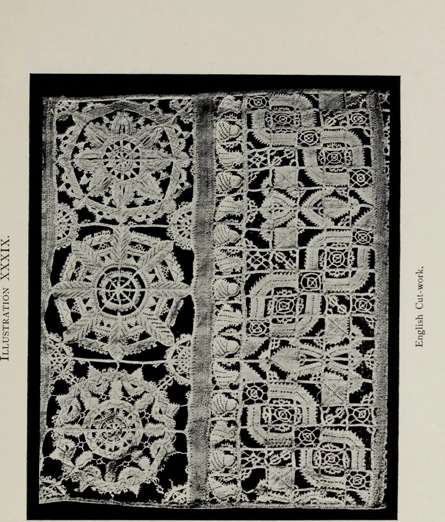 An illustration from Point and pillow lace; a short account of various kinds, ancient and modern, and how to recognise them, 1905, leaf 192