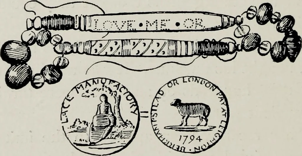 An illustration from Point and pillow lace; a short account of various kinds, ancient and modern, and how to recognise them, 1905, leaf 219