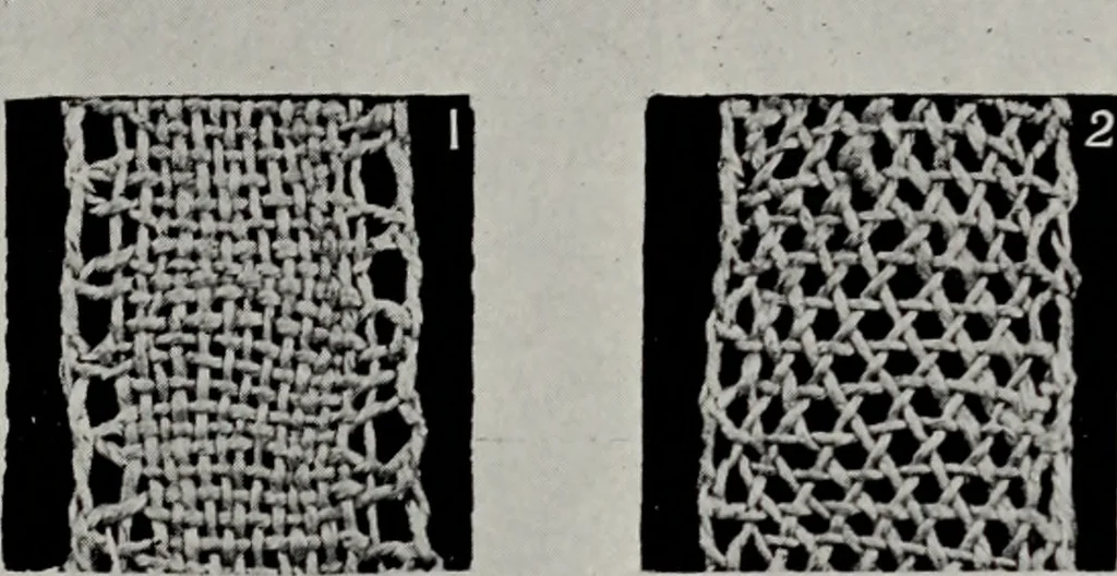 An illustration from Point and pillow lace; a short account of various kinds, ancient and modern, and how to recognise them, 1905, leaf 28