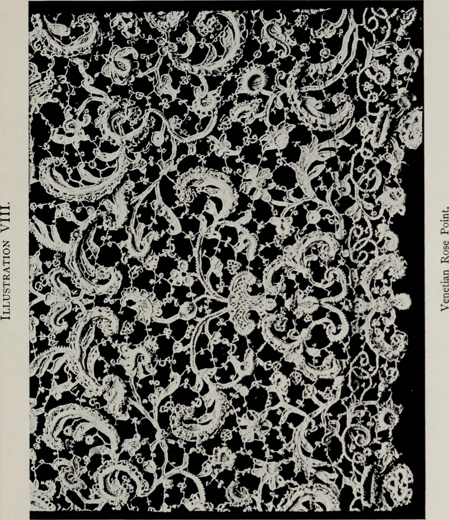 An illustration from Point and pillow lace; a short account of various kinds, ancient and modern, and how to recognise them, 1905, leaf 68