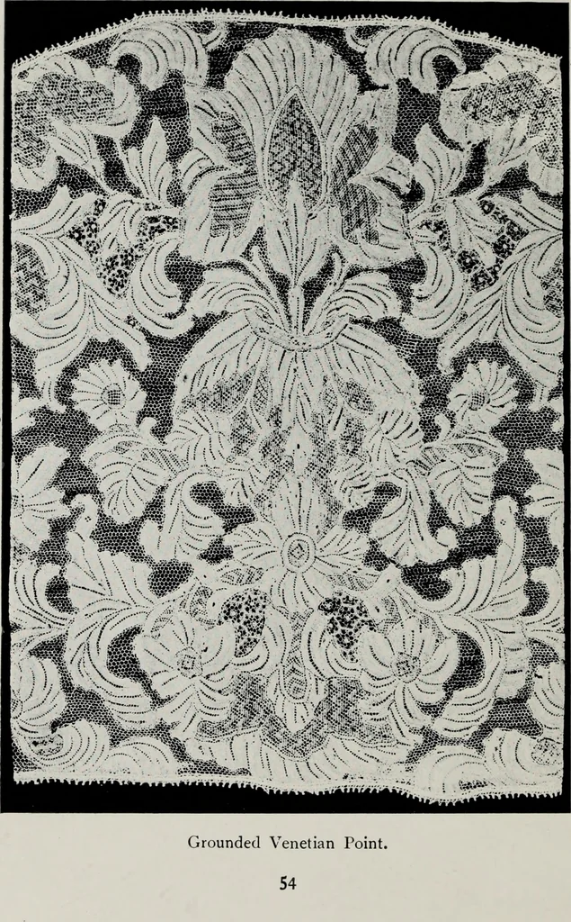 An illustration from Point and pillow lace; a short account of various kinds, ancient and modern, and how to recognise them, 1905, leaf 79