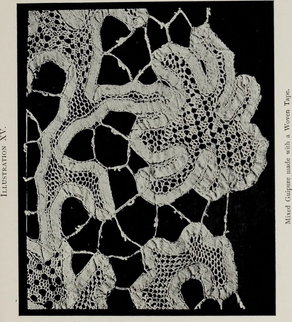 An illustration from Point and pillow lace; a short account of various kinds, ancient and modern, and how to recognise them, 1905, leaf 98