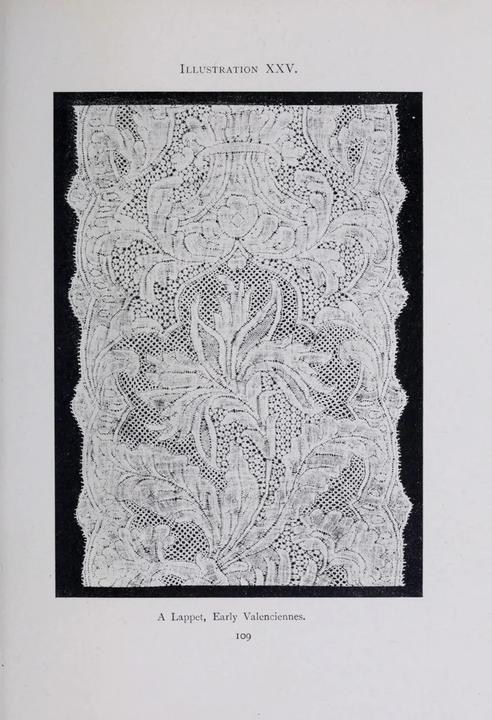 An illustration from Point and pillow lace : a short account of various kinds ancient and modern, and how to recognize them, 1899, leaf 133