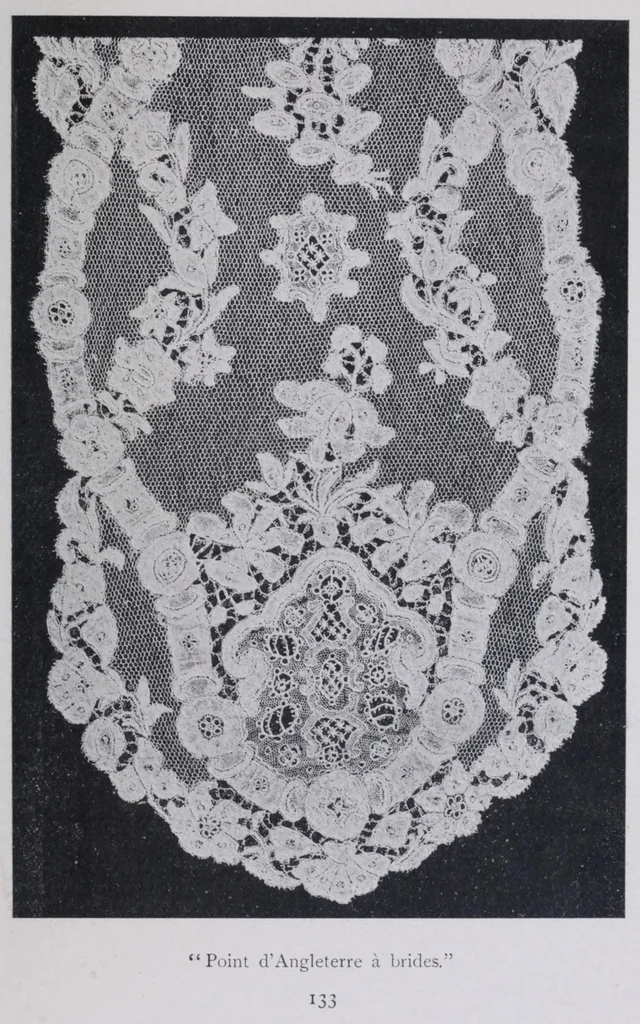 An illustration from Point and pillow lace : a short account of various kinds ancient and modern, and how to recognize them, 1899, leaf 157
