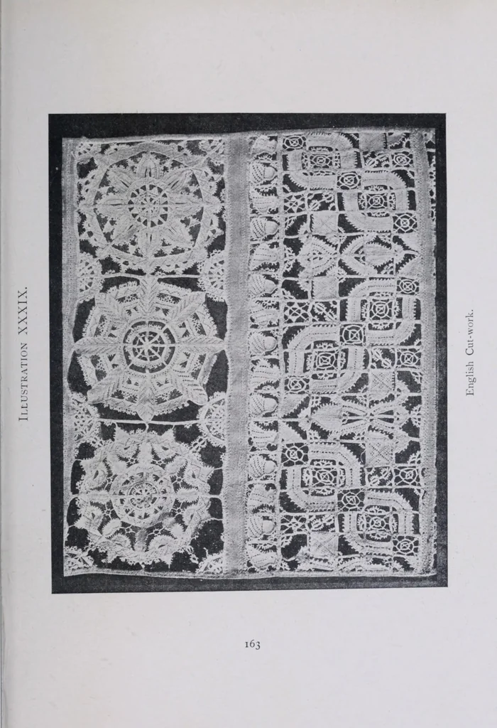 An illustration from Point and pillow lace : a short account of various kinds ancient and modern, and how to recognize them, 1899, leaf 187