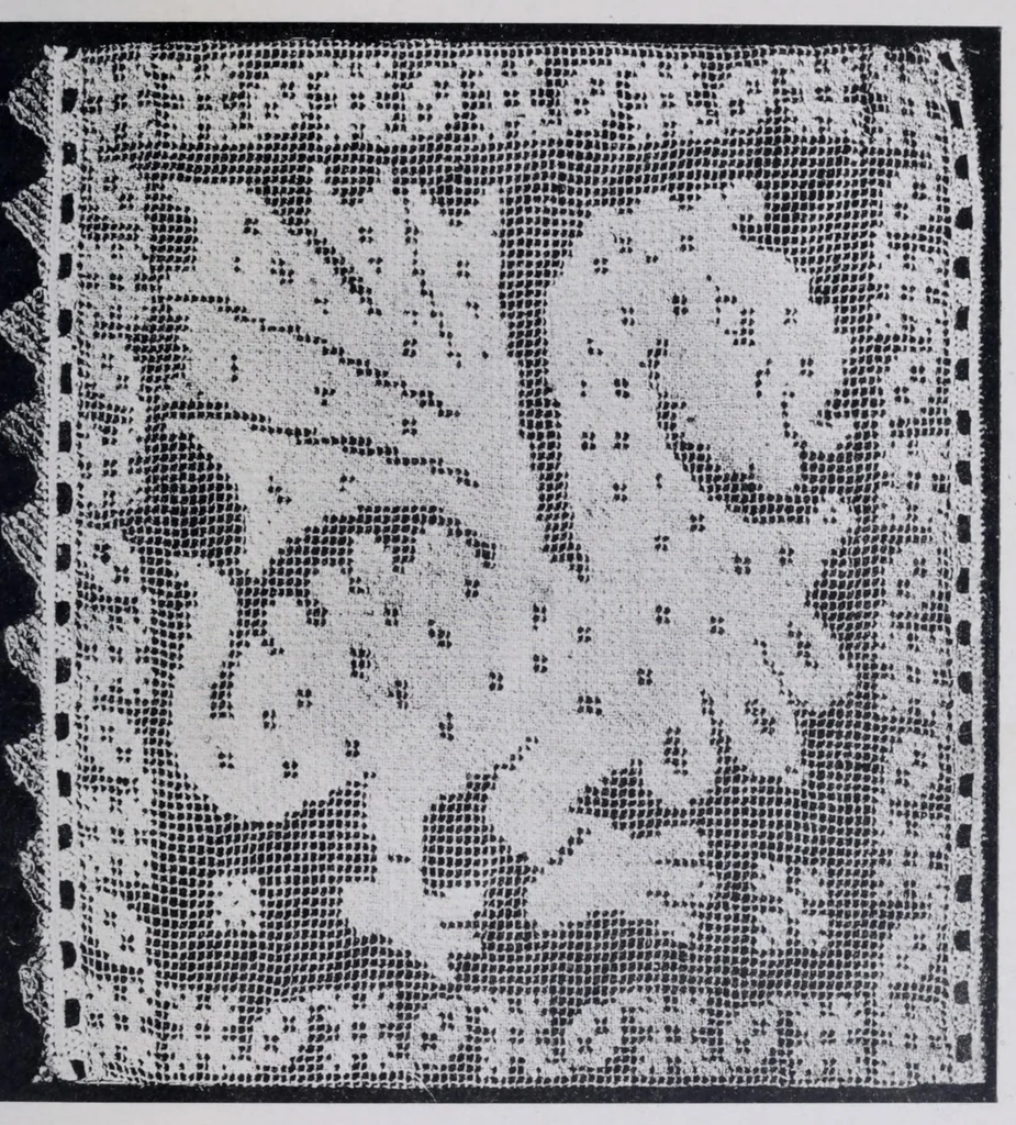 An illustration from Point and pillow lace : a short account of various kinds ancient and modern, and how to recognize them, 1899, leaf 45