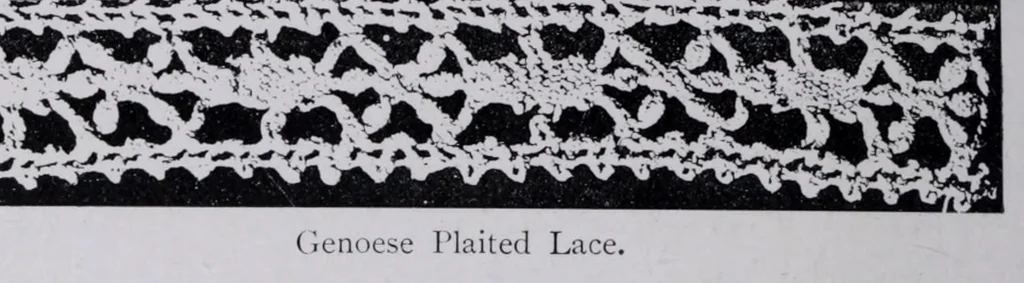 An illustration from Point and pillow lace : a short account of various kinds ancient and modern, and how to recognize them, 1899, leaf 88