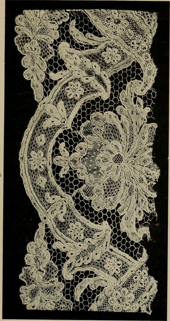 An illustration from Point and pillow lace; a short account of various kinds ancient and modern, and how to recognize them, 1905, leaf 124