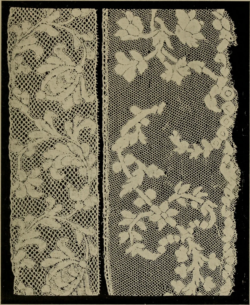 An illustration from Point and pillow lace; a short account of various kinds ancient and modern, and how to recognize them, 1905, leaf 128
