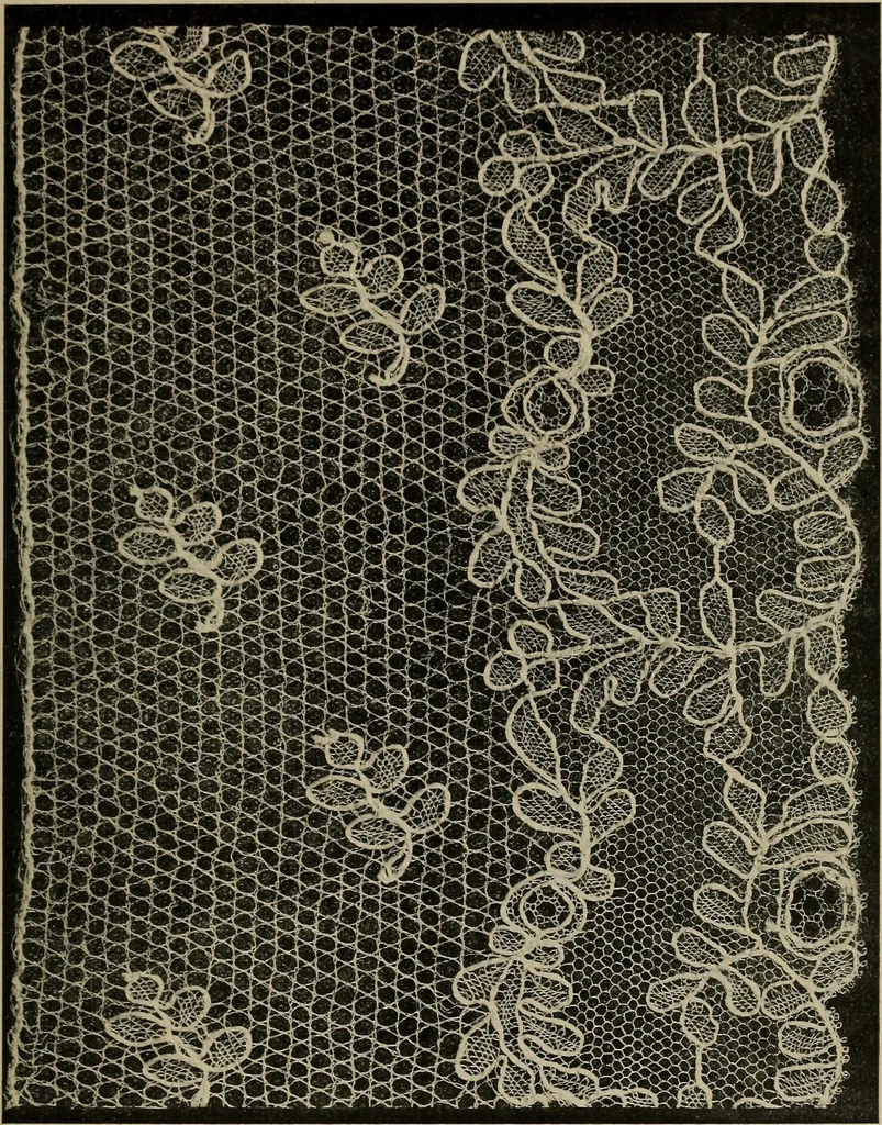 An illustration from Point and pillow lace; a short account of various kinds ancient and modern, and how to recognize them, 1905, leaf 136
