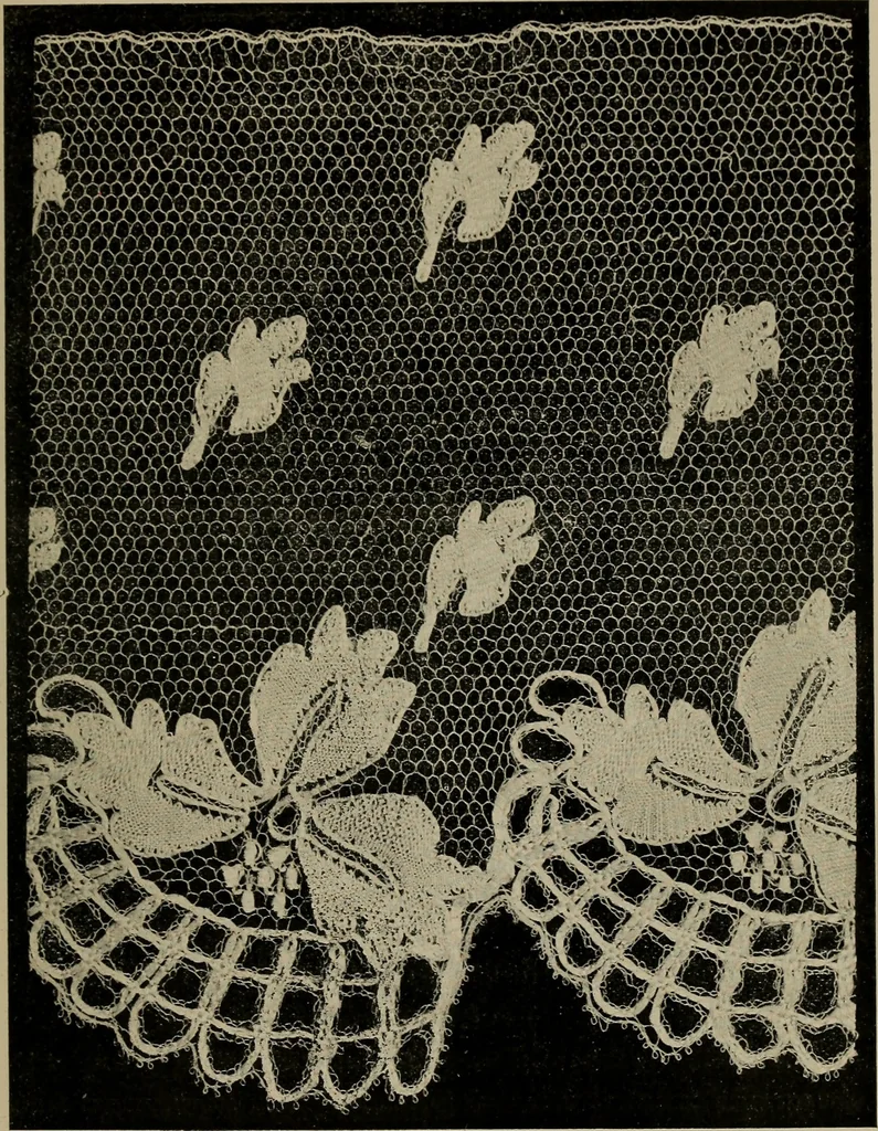 An illustration from Point and pillow lace; a short account of various kinds ancient and modern, and how to recognize them, 1905, leaf 140