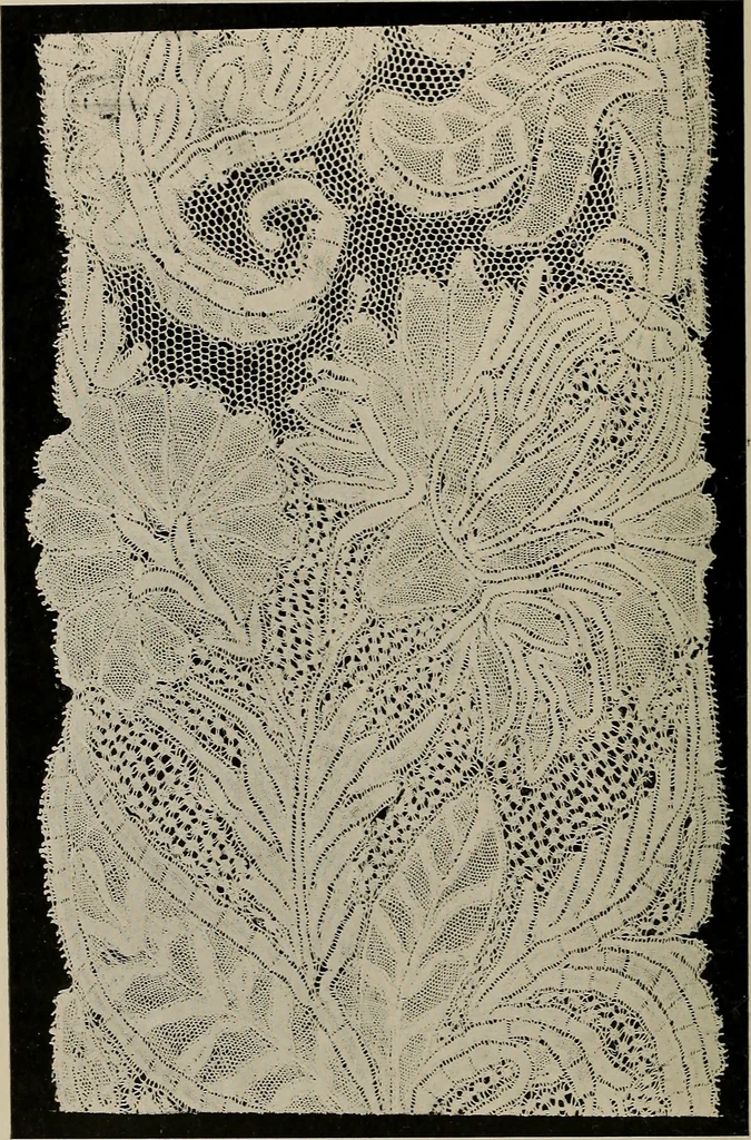 An illustration from Point and pillow lace; a short account of various kinds ancient and modern, and how to recognize them, 1905, leaf 151
