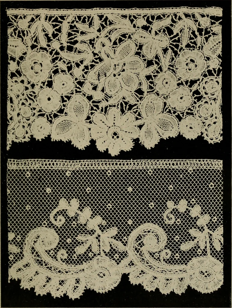 An illustration from Point and pillow lace; a short account of various kinds ancient and modern, and how to recognize them, 1905, leaf 158