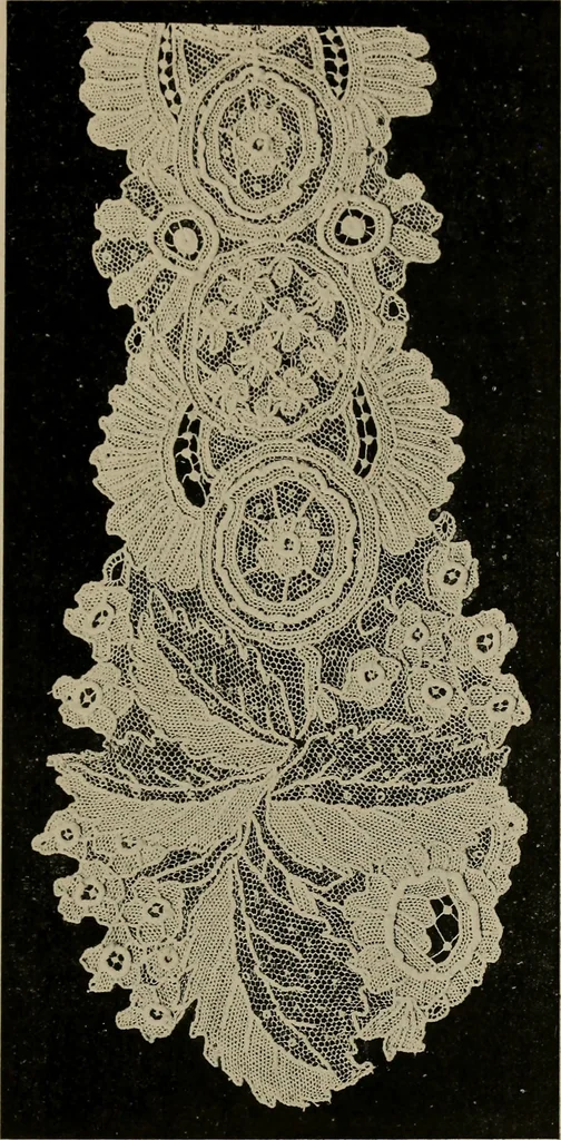 An illustration from Point and pillow lace; a short account of various kinds ancient and modern, and how to recognize them, 1905, leaf 166