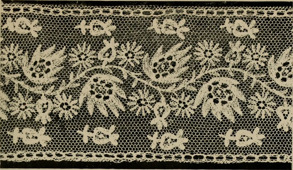 An illustration from Point and pillow lace; a short account of various kinds ancient and modern, and how to recognize them, 1905, leaf 182