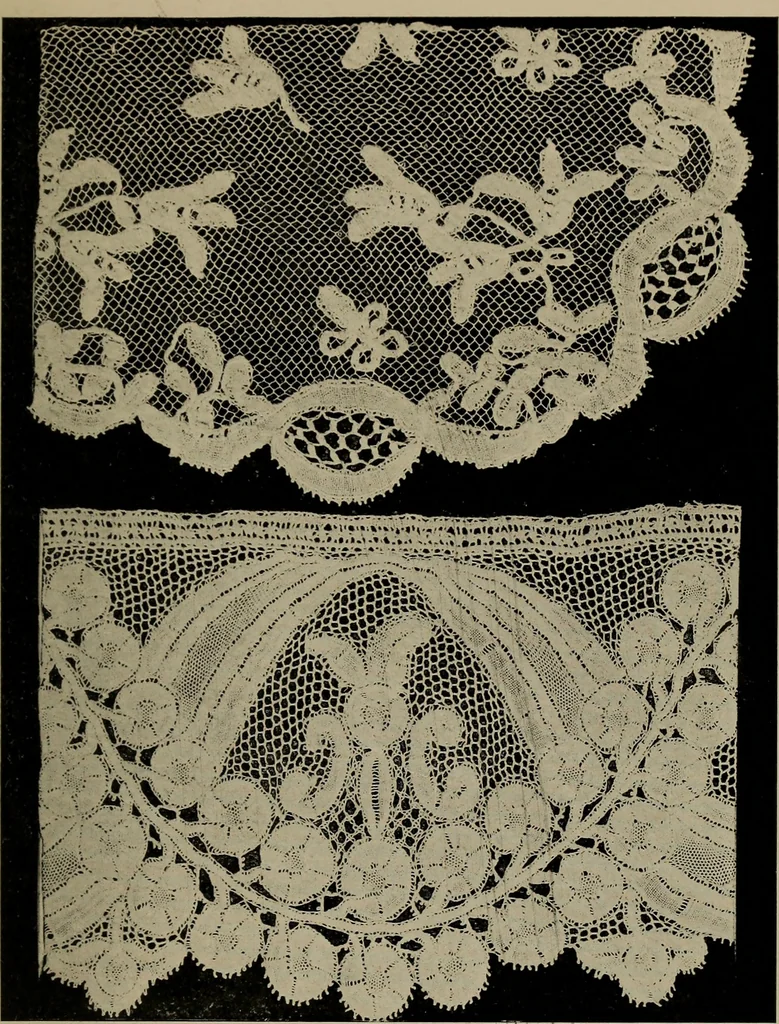 An illustration from Point and pillow lace; a short account of various kinds ancient and modern, and how to recognize them, 1905, leaf 190