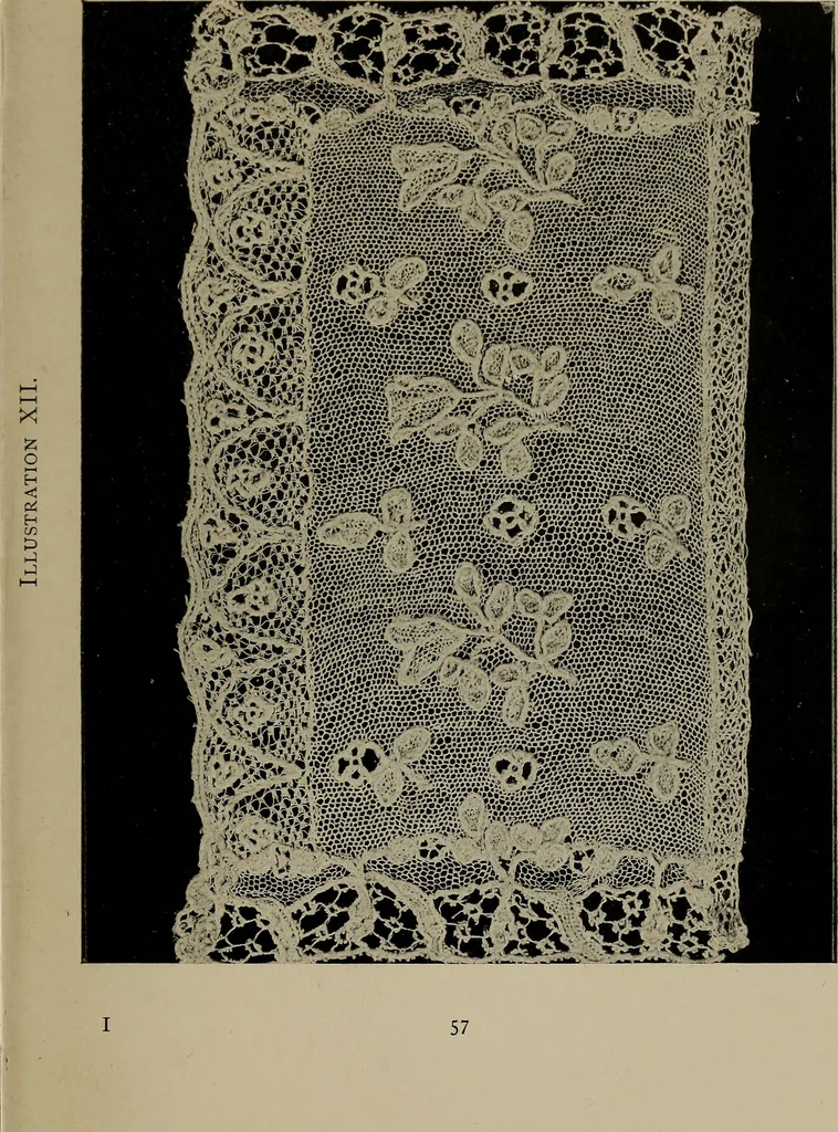 An illustration from Point and pillow lace; a short account of various kinds ancient and modern, and how to recognize them, 1905, leaf 78