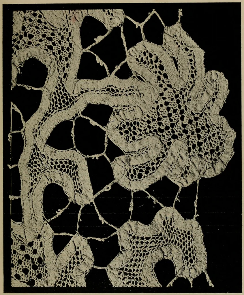 An illustration from Point and pillow lace; a short account of various kinds ancient and modern, and how to recognize them, 1905, leaf 94