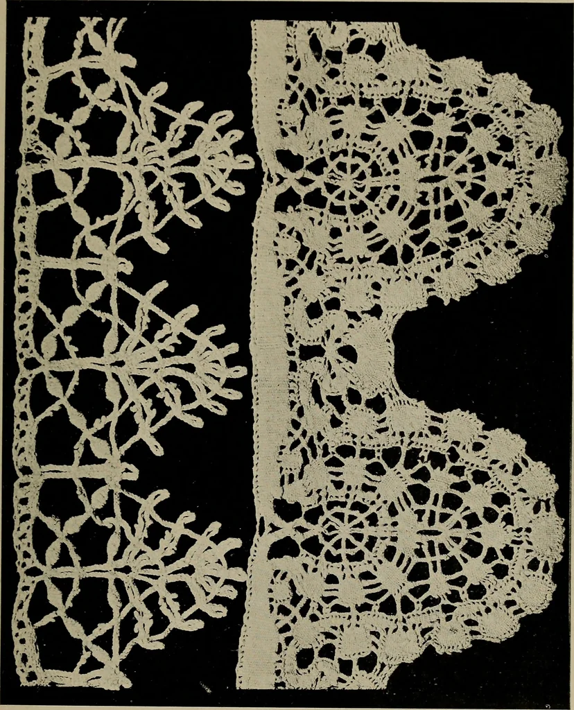 An illustration from Point and pillow lace; a short account of various kinds ancient and modern, and how to recognize them, 1905, leaf 98