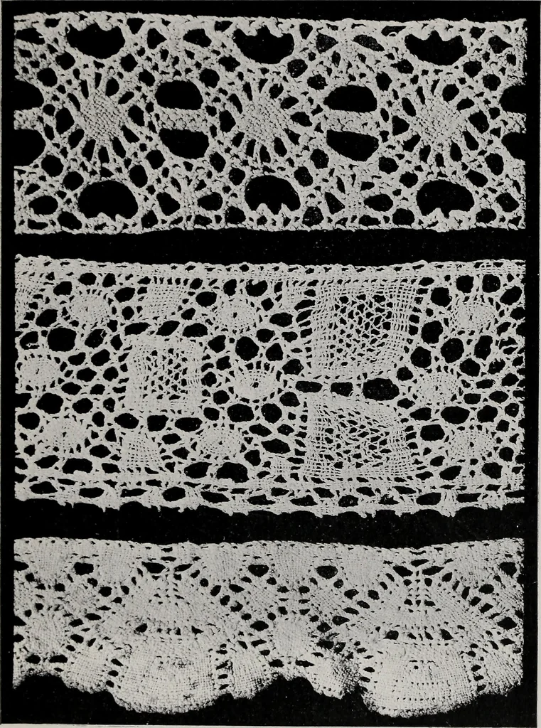 An illustration from Point and pillow lace : a short account of various kinds ancient and modern, and how to recognize them, 1899, leaf 106