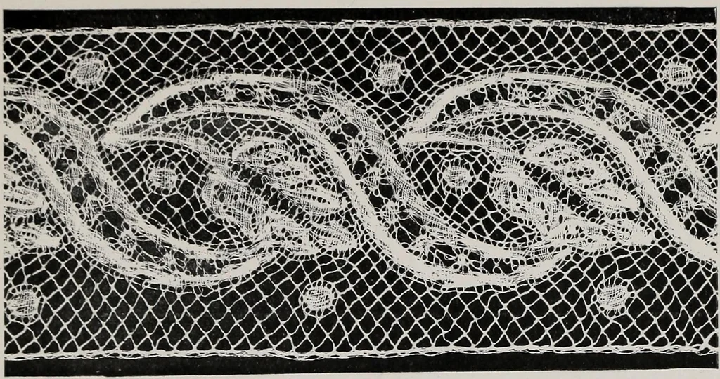 An illustration from Point and pillow lace : a short account of various kinds ancient and modern, and how to recognize them, 1899, leaf 112