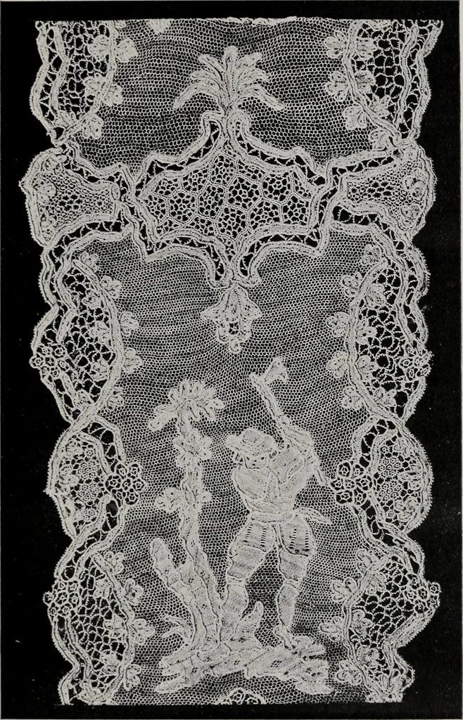 An illustration from Point and pillow lace : a short account of various kinds ancient and modern, and how to recognize them, 1899, leaf 114
