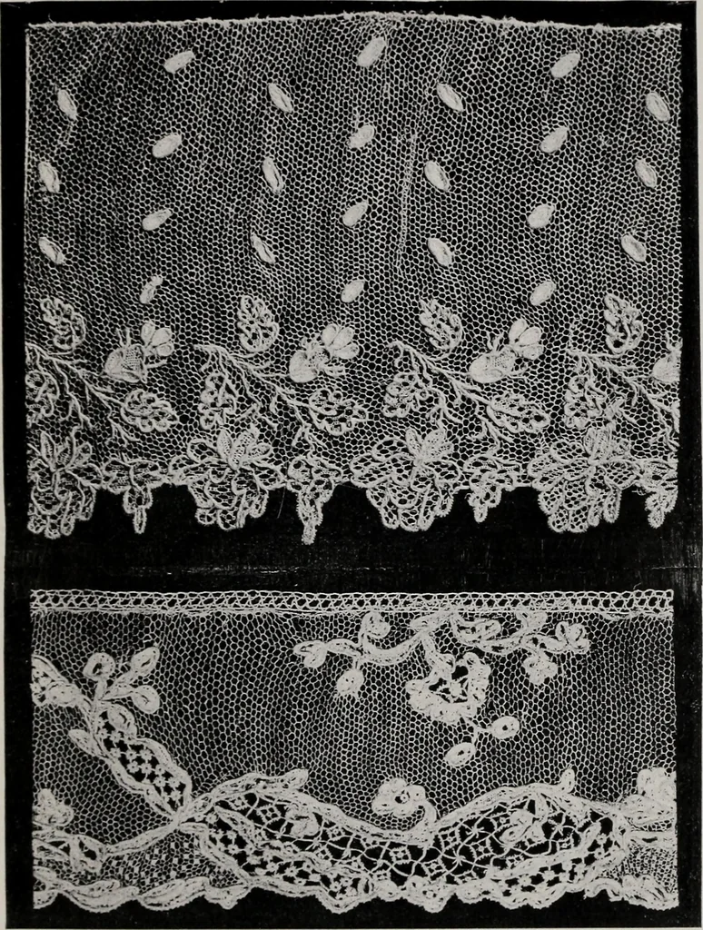 An illustration from Point and pillow lace : a short account of various kinds ancient and modern, and how to recognize them, 1899, leaf 120