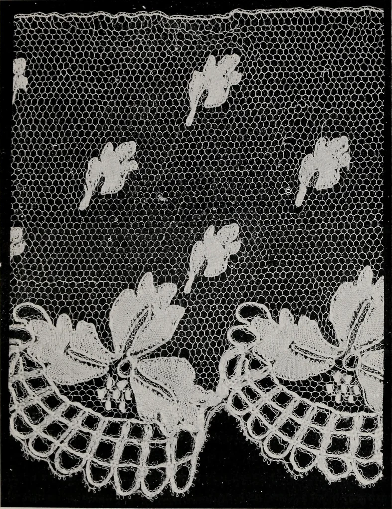 An illustration from Point and pillow lace : a short account of various kinds ancient and modern, and how to recognize them, 1899, leaf 140