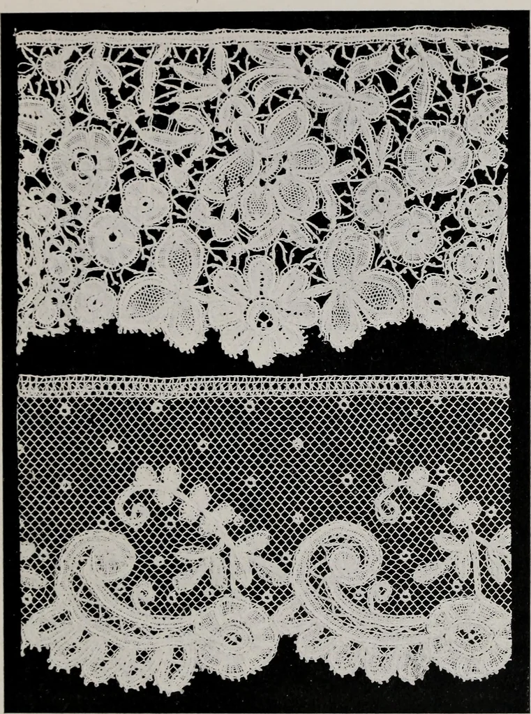 An illustration from Point and pillow lace : a short account of various kinds ancient and modern, and how to recognize them, 1899, leaf 158