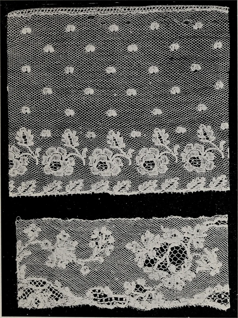 An illustration from Point and pillow lace : a short account of various kinds ancient and modern, and how to recognize them, 1899, leaf 174