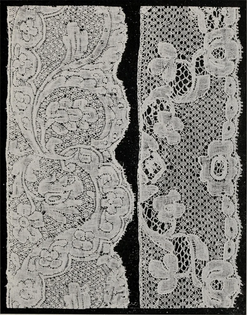 An illustration from Point and pillow lace : a short account of various kinds ancient and modern, and how to recognize them, 1899, leaf 176