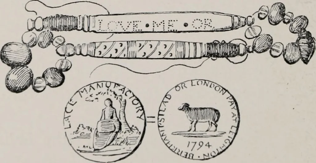 An illustration from Point and pillow lace : a short account of various kinds ancient and modern, and how to recognize them, 1899, leaf 211