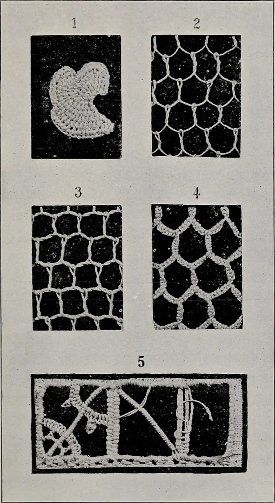 An illustration from Point and pillow lace : a short account of various kinds ancient and modern, and how to recognize them, 1899, leaf 24