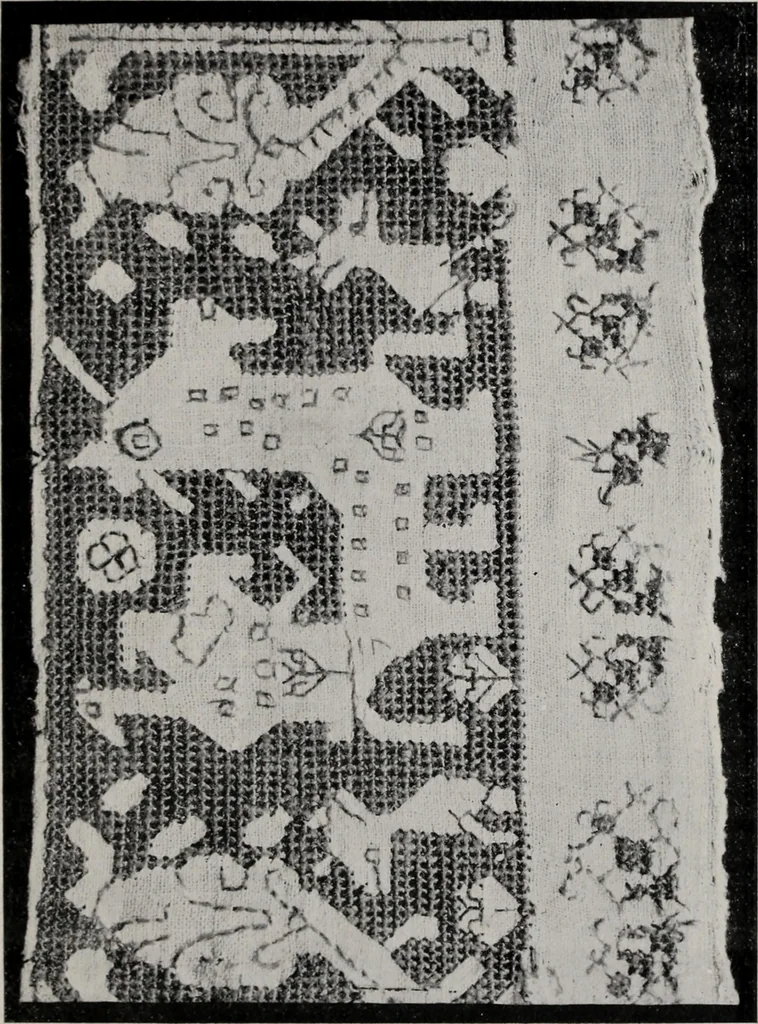 An illustration from Point and pillow lace : a short account of various kinds ancient and modern, and how to recognize them, 1899, leaf 38