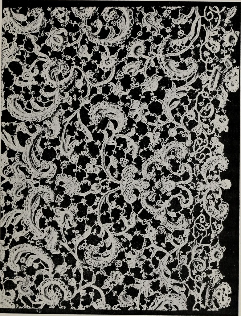 An illustration from Point and pillow lace : a short account of various kinds ancient and modern, and how to recognize them, 1899, leaf 64