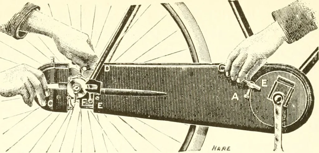 An illustration from Points for cyclists with training, 1894, leaf 71