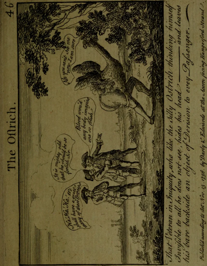 An illustration from A political and satirical history of the years 1756 and 1757 : in a series of seventy-five humorous and entertaining prints, containing all the most remarkable transactions, characters and caricaturas of those two memorable years, to which is annexed, an explanatory account or key to every print, which renders the whole full and significant, 1758, leaf 112