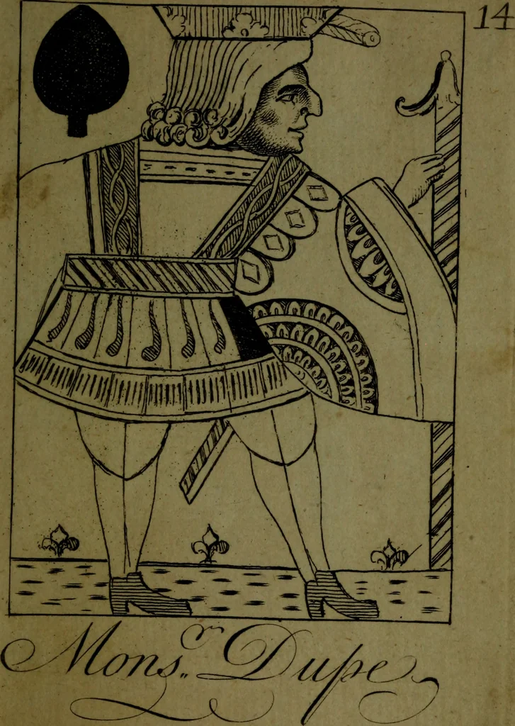 An illustration from A political and satirical history of the years 1756 and 1757 : in a series of seventy-five humorous and entertaining prints, containing all the most remarkable transactions, characters and caricaturas of those two memorable years, to which is annexed, an explanatory account or key to every print, which renders the whole full and significant, 1758, leaf 50