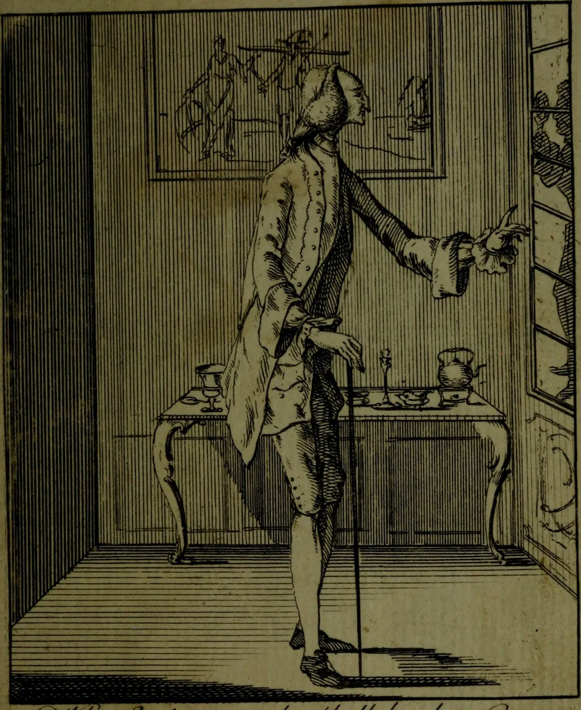 An illustration from A political and satirical history of the years 1756 and 1757 : in a series of seventy-five humorous and entertaining prints, containing all the most remarkable transactions, characters and caricaturas of those two memorable years, to which is annexed, an explanatory account or key to every print, which renders the whole full and significant, 1758, leaf 76