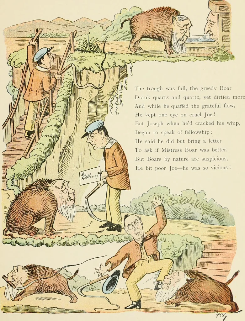 An illustration from The political Struwwelpeter, 1899, leaf 12