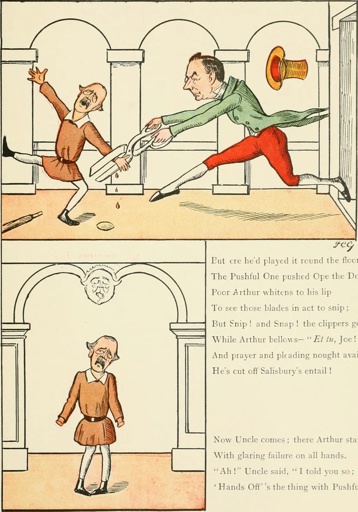 An illustration from The political Struwwelpeter, 1899, leaf 36