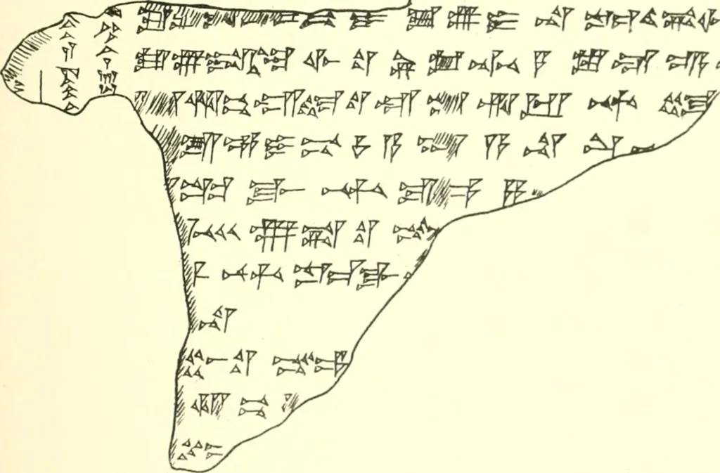 An illustration from Politisch-religiöse Texte aus der Sargonidenzeit. Hrsg. von Ernst George Klauber, 1913, leaf 252