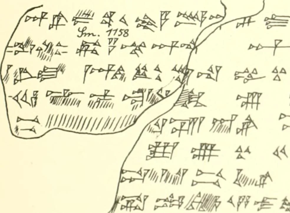 An illustration from Politisch-religiöse Texte aus der Sargonidenzeit. Hrsg. von Ernst George Klauber, 1913, leaf 262