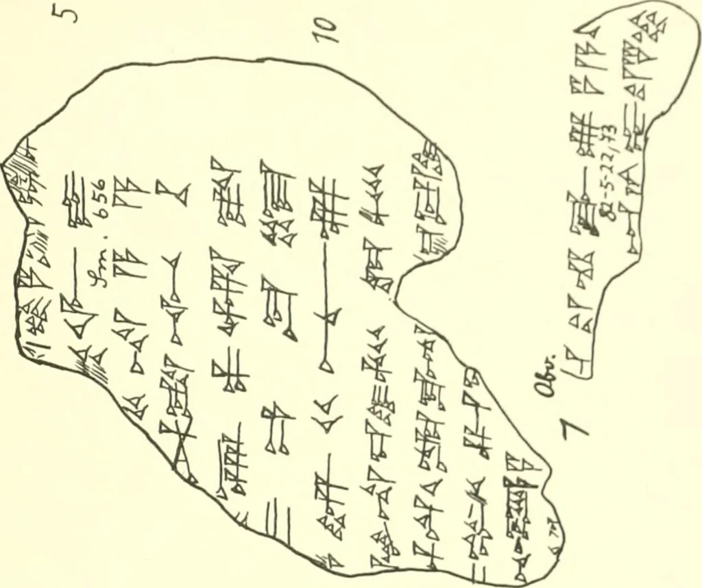 An illustration from Politisch-religiöse Texte aus der Sargonidenzeit. Hrsg. von Ernst George Klauber, 1913, leaf 264