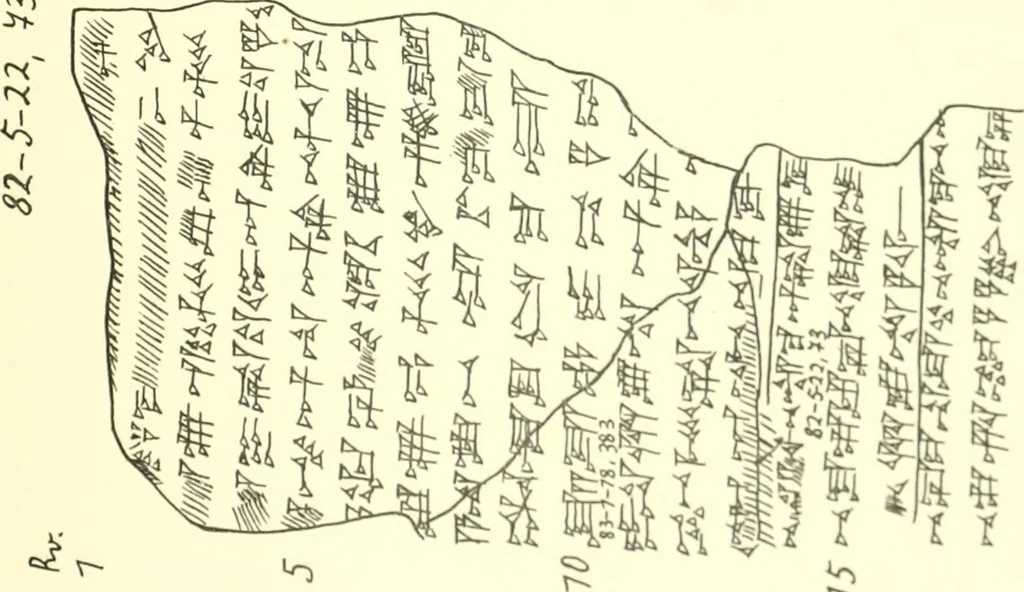 An illustration from Politisch-religiöse Texte aus der Sargonidenzeit. Hrsg. von Ernst George Klauber, 1913, leaf 264