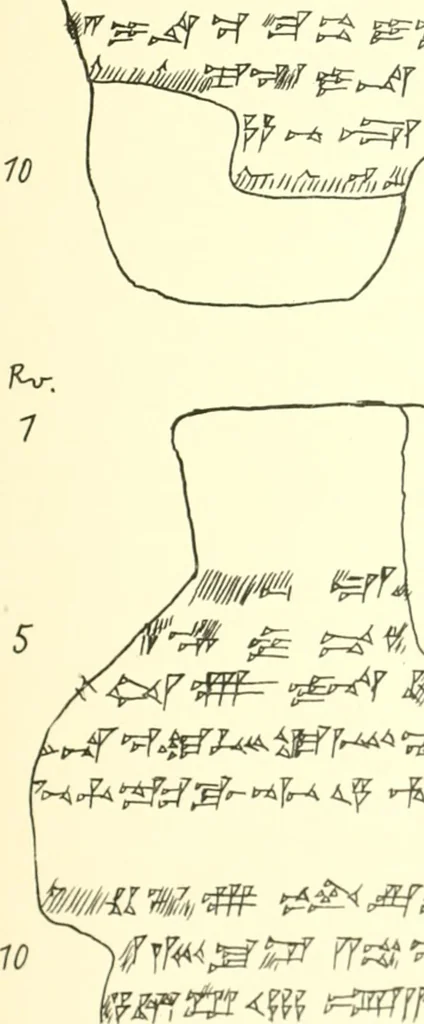 An illustration from Politisch-religiöse Texte aus der Sargonidenzeit. Hrsg. von Ernst George Klauber, 1913, leaf 266