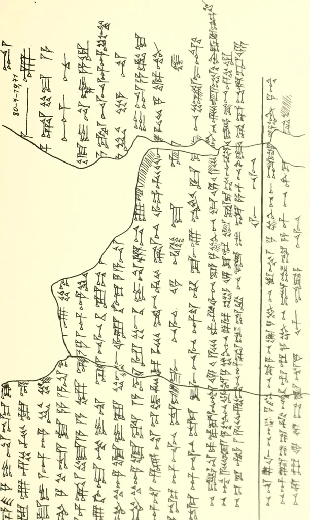 An illustration from Politisch-religiöse Texte aus der Sargonidenzeit. Hrsg. von Ernst George Klauber, 1913, leaf 278